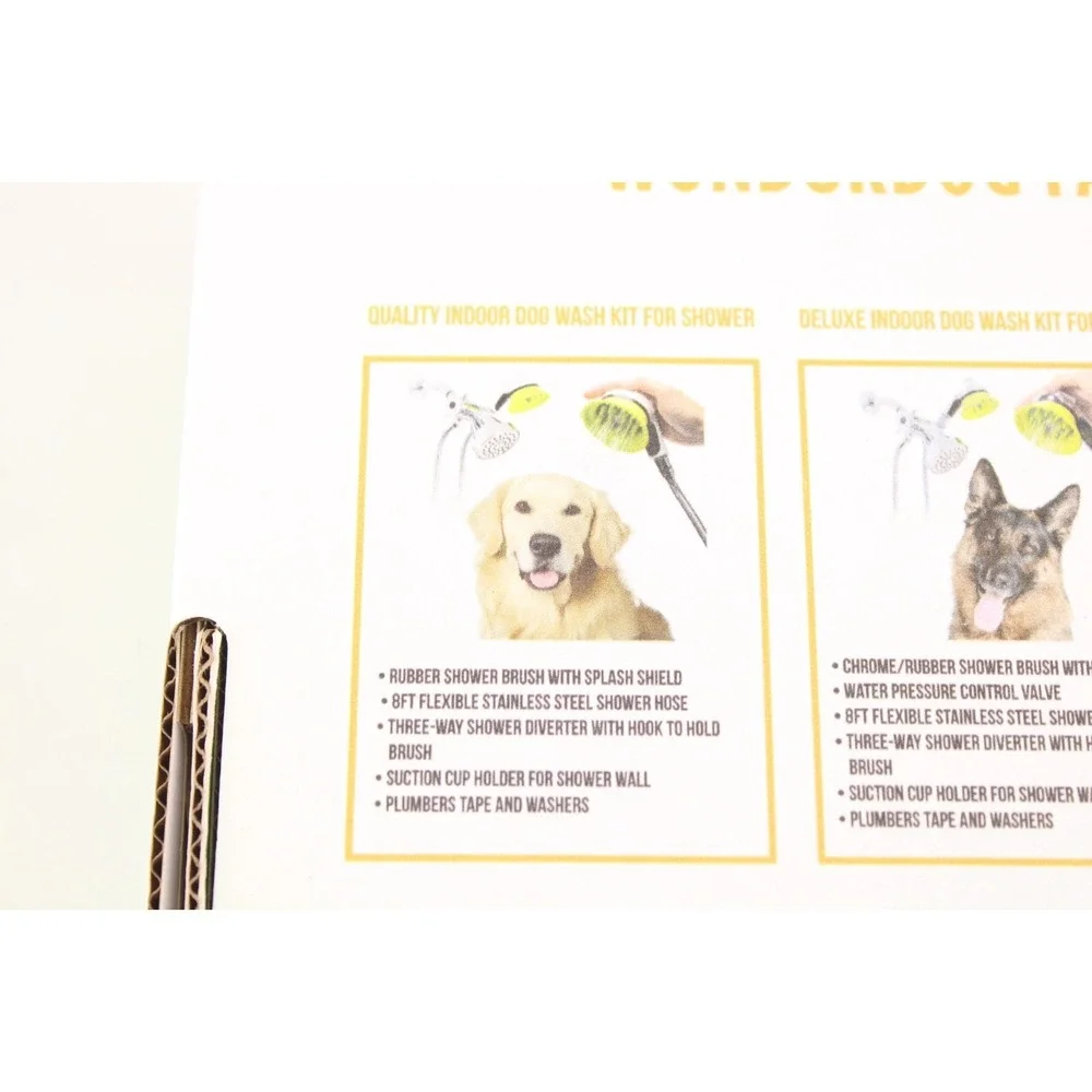 Wondurdog Quality at Home Dog Wash Kit for Shower with Splash Guard‎ Shield